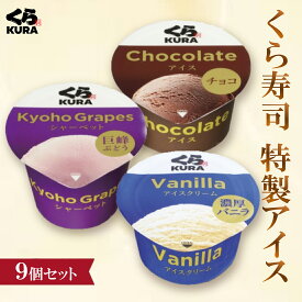 ◆通常価格1,680円は9/13(日)まで◆ くら寿司 特製アイス 9個セット [チョコ／巨峰シャーベット] アイス 8大アレルゲン不使用 シャーベット ギフト プレゼント デザート スイーツ