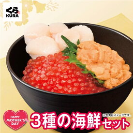 【2024 母の日ギフト】3種の海鮮セット [鱒いくら醤油漬け60g×2個＋うに100g+ほたて150g] 【5/9(木)より順次発送】 メッセージカード