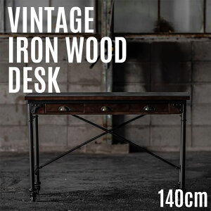y140cmzBe[W ACAEbhfXNbVINTAGE IRON WOOD DESKb S Be[W g C_XgA jO AeB[N [NfXN