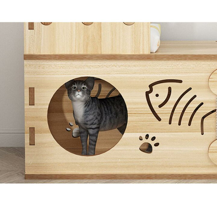 キャットトンネル 猫トンネル おもちゃ 木製 大型 組み立て 爪とぎ 猫ベッド 猫遊び 丈夫 プレイトンネル ウサギトンネル ペット おもち 666-MART
