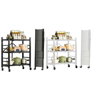 折りたたみラック 3段 完成品 収納ラック スチールラック 移動便利 メタルラック 防サビ加工 キッチンラック 棚 ラック キャスター付き