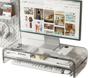 モニタースタンド デスクスタンド アクリルモニタースタンド アクリル素材 クリア クリア 組立不要 パソコンモニターモニター 液晶モニ