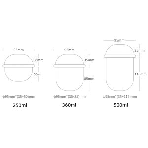 100 fU[gJbv ĝăJbv 250/360/500ml NAJbv+W ۂX[vJbv vvX`bNt[cJbv T_