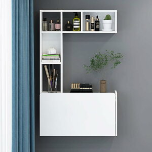 壁掛けデスク多機能フローティングデスク壁掛けラップトップデスク、収納棚付きライティングワークステーション、省スペース、家庭、オ