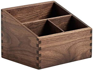 リモコンラック 無垢材 リモコンホルダー リモコン収納ボックス 卓上収納ケース 小物入れ 家庭用リビングルームダイニングルームのコー