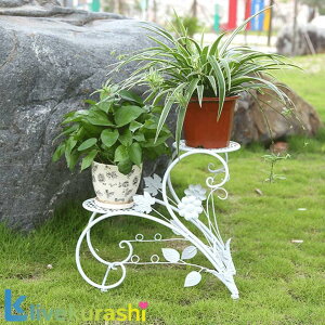 フラワースタンド 花台 鉢スタンド ガーデンラック 植木鉢台 フラワースタンド 花台 2段 アイアン ガーデンラック 花台 鉢植え スタンド