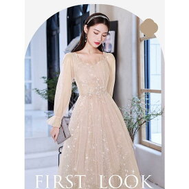 ドレス 大人 大きいサイズ 長袖 演奏会 結婚式 母親 ロング 披露宴 レディース ピアノ発表会 イブニングドレス パーティードレス ワンピ