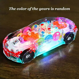 透明なギアのおもちゃの車 カラーライト エレクトリックミュージック ユニバーサルコンセプトカー ユニバーサルドライビングカー 子供のおもちゃの車 子供の誕生日プレゼント