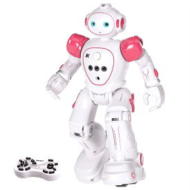 【あす楽最短翌日着】ロボットおもちゃ スマートロボット 子供向け 多機能 充電式 - iKing aiロボット子供向け プログラミングロボット 動くおもちゃ 音楽デモ LED RCロボット 手振り制御 子供用 誕生日 クリスマスプレゼント 知育玩具 子供の日 日本語説明書 (ピンク)