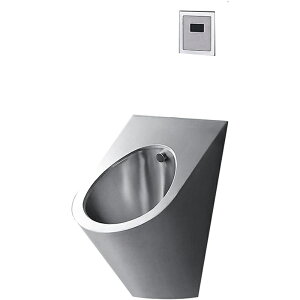 304ステンレス鋼小便器、壁に取り付けられた小便器バスルームトイレセンサー小便器フラッシュバルブ付き商用ユニバーサル小便器漏斗トイレ、ホテルレストラン公共男性用小便器