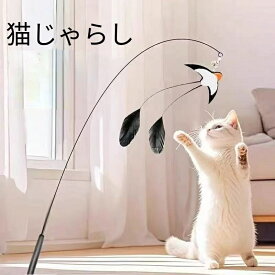 猫じゃらし 猫 おもちゃ 天然羽根 天然の羽棒鈴付き 運動不足解消ストレス解消 猫と遊ぶ 猫用品