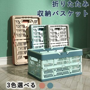 折りたたみ コンテナ カゴ フォールディング ハンディ コンテナ 取っ手付き 持ち運び簡単 収納ボックス 手提げかご 野菜かご 買い物かご ピクニックバスケット 物置棚/押し入れ/キッチン/車
