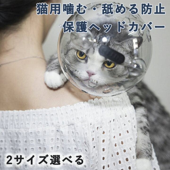 楽天市場】舐め防止 猫カバー エリザベスカラー 調整可能 透明 猫用 