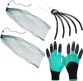 潮干狩り 道具 爪付きグローブ 熊手 潮干狩 ネット 穴掘り 手袋 貝堀 潮干狩りセット 網