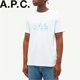 限定価格 メンズ Tシャツ APC アーペーセー A.P.C. コットン ジャージ 半袖 ホワイト Bobby Address T シャツ