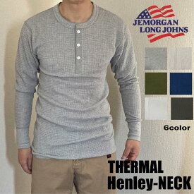 ジェーイーモーガン ロング サーマル 長袖ヘンリーネックティー メンズ Tシャツ 長袖 JEMORGAN ワッフル 無地