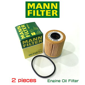 �y��������2�Z�b�g�zMANN FILTER �}���t�B���^�[ HU713/1x FIAT500 1.4L/JEEP RENEGADE 1.4L �I�C���G�������g�@�t�B�A�b�g�@�W�[�v�@���l�Q�[�h/AOPOF078