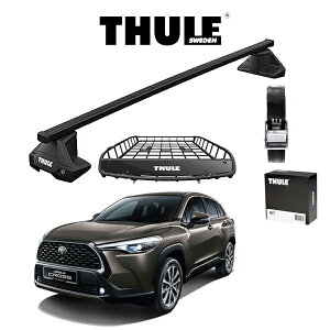 TOYOTA �g���^ COROLLA CROSS �J���[���N���X ���[�t���[������ THULE �X�[���[�x�[�X�L�����A �X�N�G�A�o�[ �L�����A�o�X�P�b�g Canyon 859XT �X�g���b�v �Z�b�g DIY �A�E�g�h�A