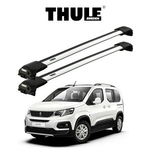 �v�W���[ ���t�^�[ PEUGEOT RIFTER 2019y�`2023y ���[�t���[���t�� �E�C���O�o�[�G�b�W EDGE �V���o�[�w�Ԏ�ʃZ�b�g�xTHULE Base carriers �i�X�[���[�x�[�X�L�����A�j �L�����A���b�N �p�[�c