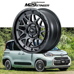 �_�C�n�c �n�C�[�b�g DAIHATSU HIJET �w�z�C�[��4�{�Z�b�g�x NITRO POWER M29 STINGER 14x4.5J ET45 4H100 �o�����u���b�N(BBK) MID �}���J
