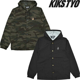 KIKS TYO キックス ティーワイオー HOODED COACH JACKET フーデッド コーチ ジャケット KT1709O-04 OUTER アウターPARKA パーカー TOPS トップス 長袖 PRESENT プレゼント GIFT ギフト 迷彩 カモ BLACK ブラック 男女兼用 人気 即日発送 翌日配達 正規取扱店 正規品 送料無料