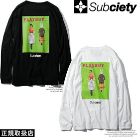 Subciety サブサエティ COVER L/S カバー ロングスリーブ 105-44153 長袖 Tシャツ ロンティー TOPS トップス COLLABORATION コラボ PLAYBOY プレイボーイ LOGO ロゴ ウサギ マーク PRESENT プレゼント ギフト 男女兼用 人気 即日発送 翌日配達 正規取扱店 正規品 送料無料