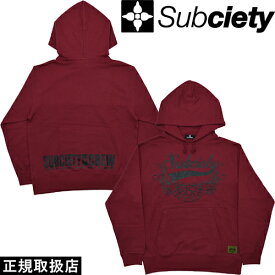 Subciety サブサエティ SPOT PARKA - 15th CREW - スポット パーカー 15周年 クルー 10208 TOPS トップス HOODIE フーディー PULLOVER プルオーバー LOGO ロゴ GLORIOUS グロリアス BURGUNDY バーガンディ ギフト ストリート 男女兼用 即日発送 翌日配達 正規取扱店 送料無料