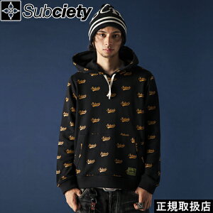 Subciety �T�u�T�G�e�B PATTERNED PARKA - GLORIOUS - �p�^�[���h �p�[�J�[ �O�����A�X SBF7833 TOPS �g�b�v�X HOODIE �t�[�f�B�[ PULLOVER �v���I�[�o�[ LOGO ���S BLACK �u���b�N XL �v���[���g �M�t�g �X�g���[�g 