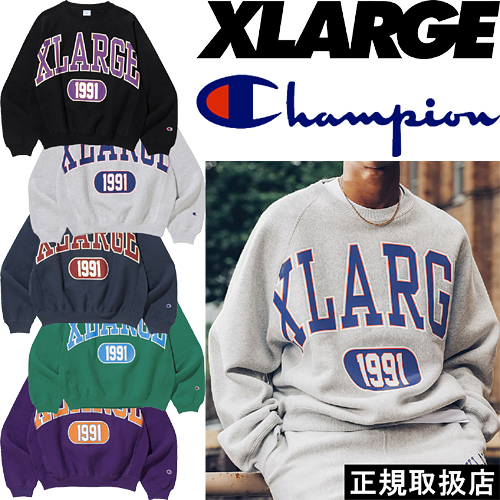 楽天市場】XLARGE エクストララージ XLARGE x Champion COLLEGE RAGLAN