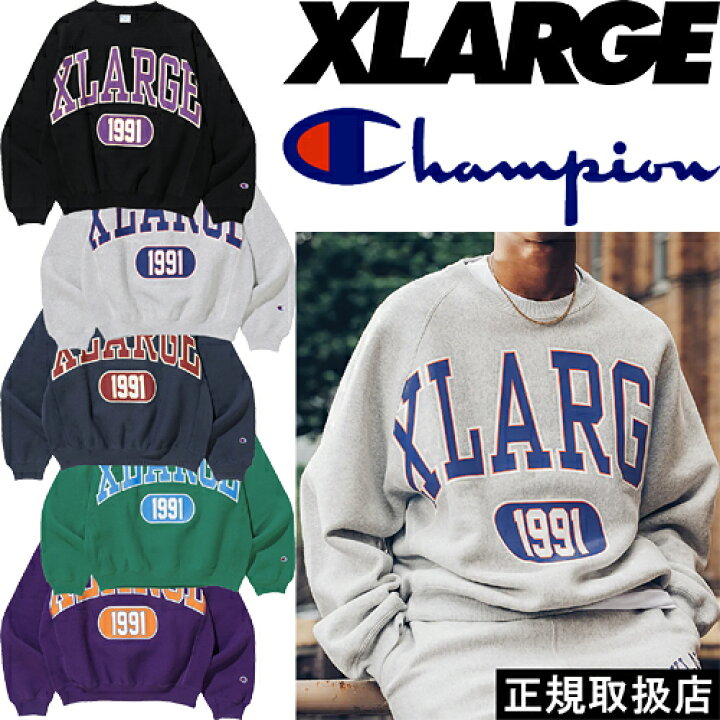 楽天市場】XLARGE エクストララージ XLARGE x Champion COLLEGE RAGLAN 