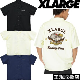 XLARGE エクストララージ BOWLING CLUB S/S SHIRT 101232014002 ボーリング クラブ ショートスリーブ シャツ 半袖 TOPS トップス イーグル OG ゴリラ ロゴ スタンダード OFF WHITE オフホワイト BLACK ブラック BLUE ブルー M L XL 正規品 即日発送 翌日配達 送料無料