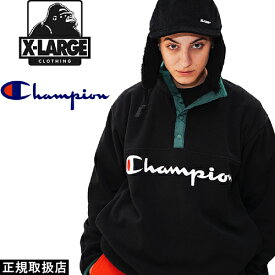 XLARGE エクストララージ XLARGE × Champion POLARTEC WIND PRO FLEECE JACKET 01184505 チャンピオン ポーラテック ウィンド プロ フリース ジャケット outer アウター tops トップス コラボ 長袖 OG ゴリラ ロゴ BLACK ブラック M L XL 即日発送 翌日配達 正規品 送料無料