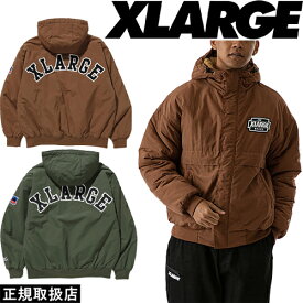 XLARGE エクストララージ NYLON PUFFER JACKET 101233021006 ナイロン パッファー ジャケット OUTER アウター TOPS トップス 長袖 ミリタリー OG ゴリラ ロゴ LOGO BROWN OLIVE プレゼント ギフト ストリート 防寒 男女兼用 人気 モデル 即日発送 翌日配達 正規品 送料無料