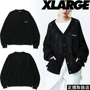 XLARGE �G�N�X�g�����[�W WAFFLE KNIT CARDIGAN ���b�t�� �j�b�g �J�[�f�B�K�� 101251015005 TOPS �g�b�v�X ���� LOGO ���S �X�g���[�g PRESENT �v���[���g GIFT �M�t�g �I�X�X�� �V���v�� ������ �V���c T�V���c