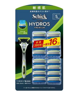 Schick シック 髭剃り カミソリ 5枚刃 ハイドロ5 プレミアム 敏感肌用 本体+替刃16個付き