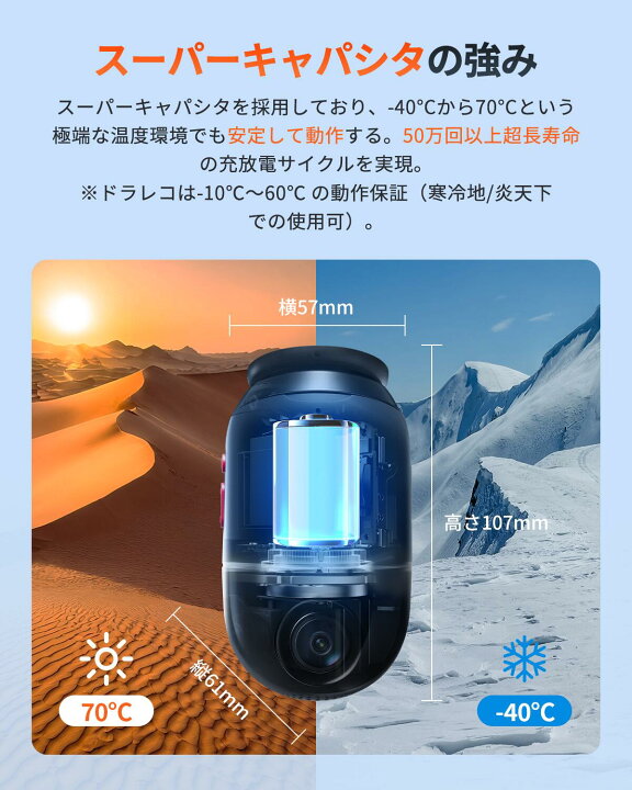 楽天市場】【前後STARVIS 2搭載 4K画素超強暗視 360全方位】70mai Dash 