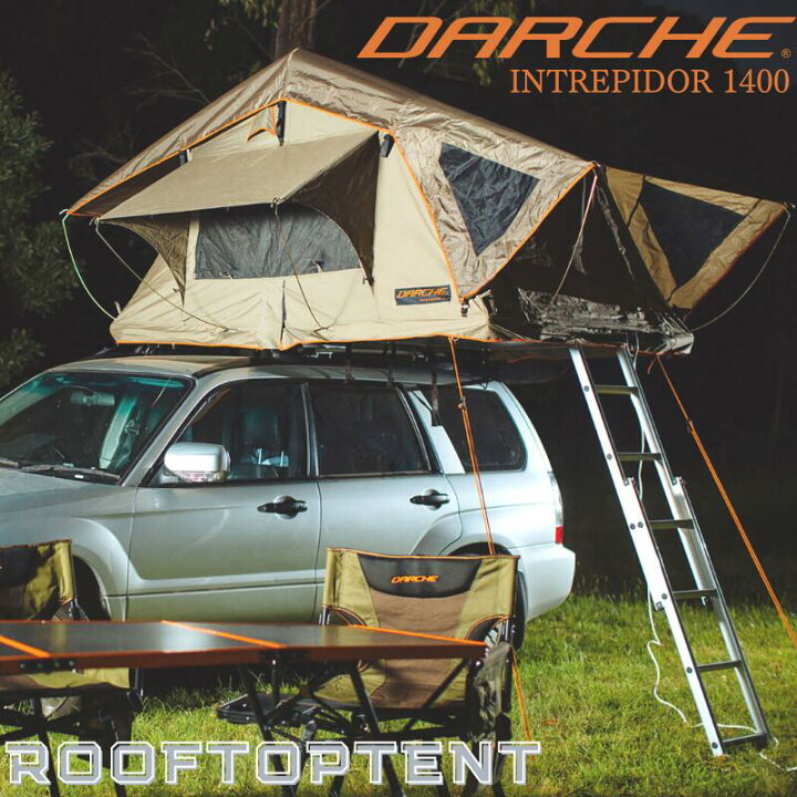 楽天市場 Darche Intrepidor1400 ルーフテント ルーフトップテント テント キャンプ 車中泊 車用 連結 車中泊 オートキャンプ 耐水 Uvカット 日よけ 簡単設営 初心者 簡単 収納バッグ付き はしご付き アルミ製 伸縮 ミニバン Suv 自動車 カーキ アースカラー 送料無料