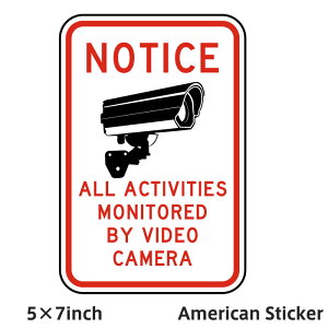 ACTIVITIES MONITORED BY CAMERA STICKER VIDEO SURVEILLANCE ステッカー アメリカンサイン アメリカン シール ドア用 アメリカン雑貨 店舗内装 インテリア 車 自転車 防犯ステッカー 防犯カメラ 防犯ビデオ 5