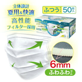 【6円/枚~】Uminari Life 不織布 マスク 50枚~ 夏用 快適 ふつうサイズ 激安 マスク不織布 花粉症対策 抗ウイルス レギュラーサイズ 3層構造 抗菌 防臭 立体マスク 耳が痛くならない 花粉 普通サイズ ノーズワイヤー入り 6ミリ 幅広ゴム 耳に優しい 使い捨て PM2.5