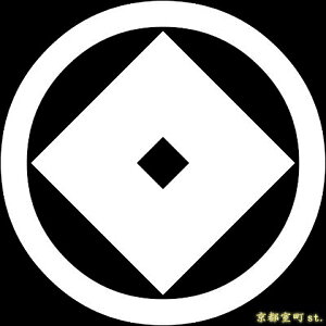 【家紋シール】 貼り付け家紋 「丸に釘抜」 KOM164 黒地の着物用 着物に直接貼れる 男性用(直径 約4cm) ※女性用 子供用に変更可