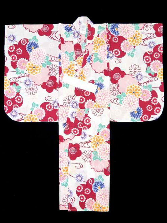 子供浴衣 女の子 古典柄のこども浴衣 京都室町st.オリジナル浴衣 100cm 単品「生成りx赤 赤系菊と雪輪にうさぎ」OCN10-7A 七五三 着物 浴衣 京都室町st. 子供浴衣 女の子 110cm 京都室町st.オリジナル 古典柄のこども浴衣 結び帯 下駄 3点セット「生成り 薄紫系菊と雪輪」OCN11-7Mset2