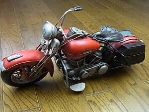『ブリキのおもちゃ』 アンティーク調 ヴィンテージカー バイク (レッド) 西海岸 雑貨 西海岸風 【即納】