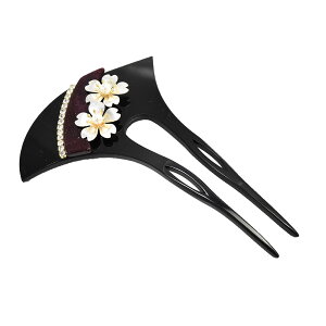 \まとめ割☆終了間近/ ★5.0【ランキング1位受賞】 和装 髪飾り 結婚式 留袖 通年用 日本製 桜ノセコ ラインストーン簪 波型 かんざし 簪 二本差し 礼装 大人 レディース 女性