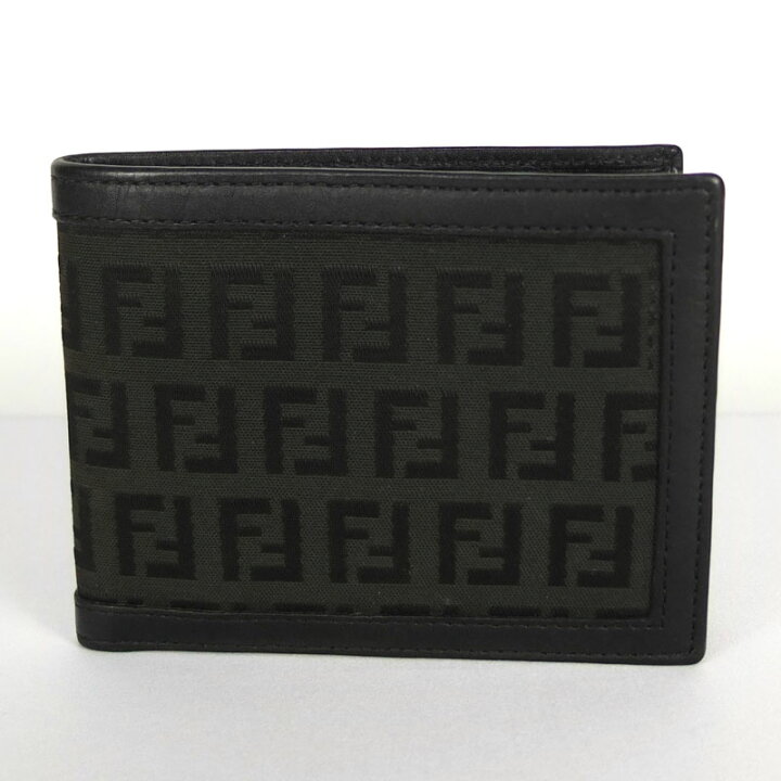 楽天市場】フェンディ FENDI ズッカ柄 二つ折り財布 7M0001 ブラック  