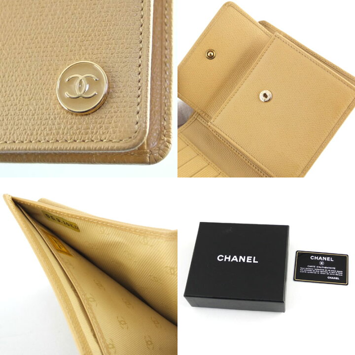 楽天市場】シャネル CHANEL ココボタン 二つ折り財布 A20901 ベージュ  