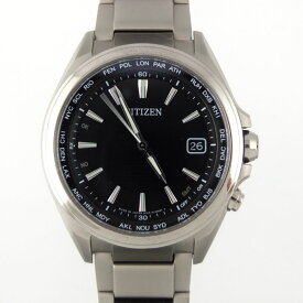 シチズン CITIZEN アテッサ　エコドライブ　CB1070-56E　チタン　ソーラー電波　ブラック文字盤　メンズ腕時計 【中古】