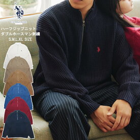 【30%OFF】SALE【U.S.POLO ASSN. 10-21】U.S.POLO ASSN. ハーフZIPニット Wホースマン刺繍新作 US POLO ASSN メンズトップス レディーストップス ニット ハーフジップニット メンズニット レディースニット 正規品 ペア 7bridge プレゼント クリスマス