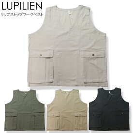 【30％OFF】【SALE】【Lupilien 03-15】リップストップワークベスト春新作 トップス レディーストップス レディースベスト リップストップベスト カラーベスト ワークベスト Vネックベスト 重ね着ベスト CAMPベスト アウトドア 7bridge