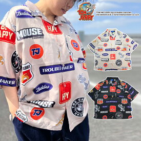 【父の日GIFT】【10％OFF】【SALE】【Sequence 05-25】TOM&JERRY VINTAGE ALLOVER SS SHIRTSトムとジェリー シャツ メンズ レディース tom and jerry ビッグシャツ トムジェリ 半袖 総柄シャツ トムジェリ総柄シャツ アニメ キャラ ブランド 7bridge プレゼント