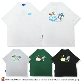 【父の日GIFT】【Sequence 04-06】TOM&JERRY RAMUNE SHOT刺繍 Tシャツトムとジェリー tシャツ メンズ レディース tom and jerry トップス ビッグTシャツ トムジェリ 半袖 1POINT 刺繍T トムジェリT アニメ キャラ ブランド 7bridge プレゼント